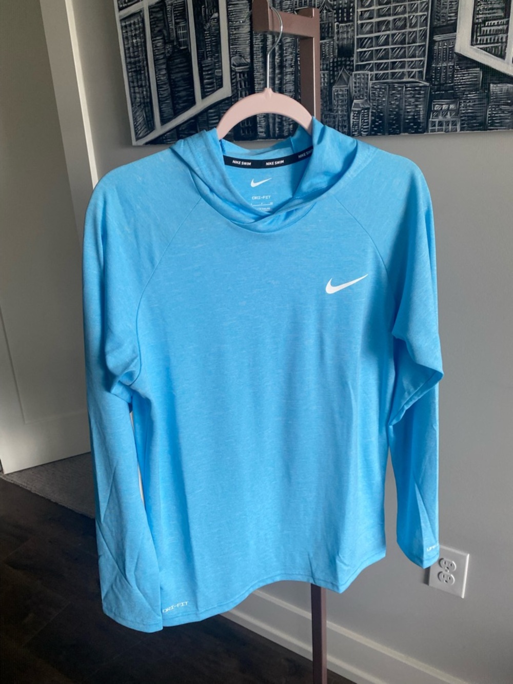 Nike Dri-FIT Light Blue Long Sleeve Hoodie